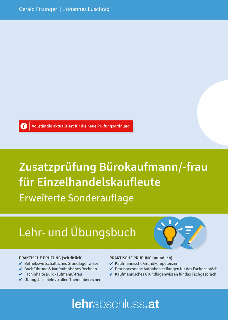 Zusatzprüfung Bürokaufmann/-frau für Einzelhandelskaufleute - erweiterte Sonderauflage